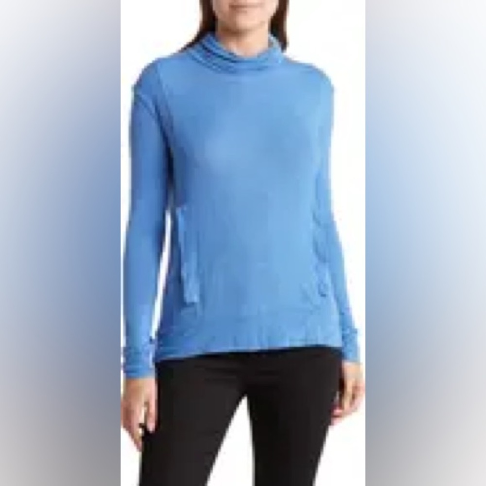 Go Couture Sky Blue Turtleneck Sweater